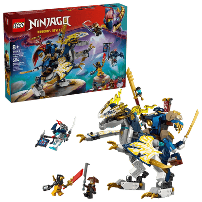 Rogue’s Mech Dragon Rider Set mit blau-gelbem Drachenreiter-Mech und Mini-Figuren