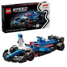 Speed Champions F1 race car set box, blue/red car model and driver figure