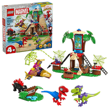 LEGO Marvel Spidey and Gobby raptor battle playset box, 143 pcs, ages 4+.