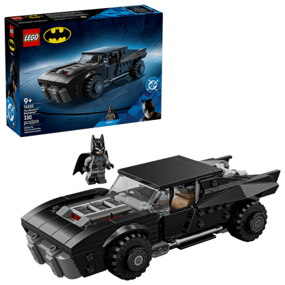 LEGO Batmobile-Setverpackung mit schwarzem Batmobil und Batman-Figur