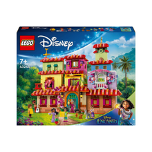 LEGO Disney Encanto house building set box with multicolored model and minifigures