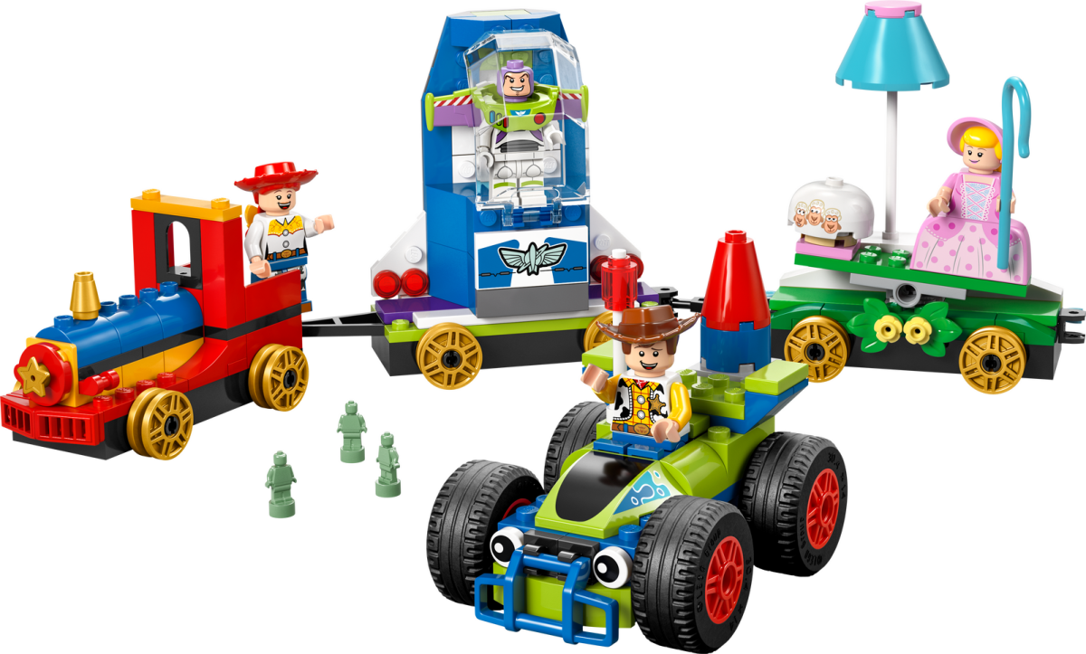 Toy Story Celebration train set with green RC car and figures