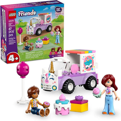 LEGO Friends Unicorn Cake Delivery Car, violettes Fahrzeug mit pinken Details und Figuren