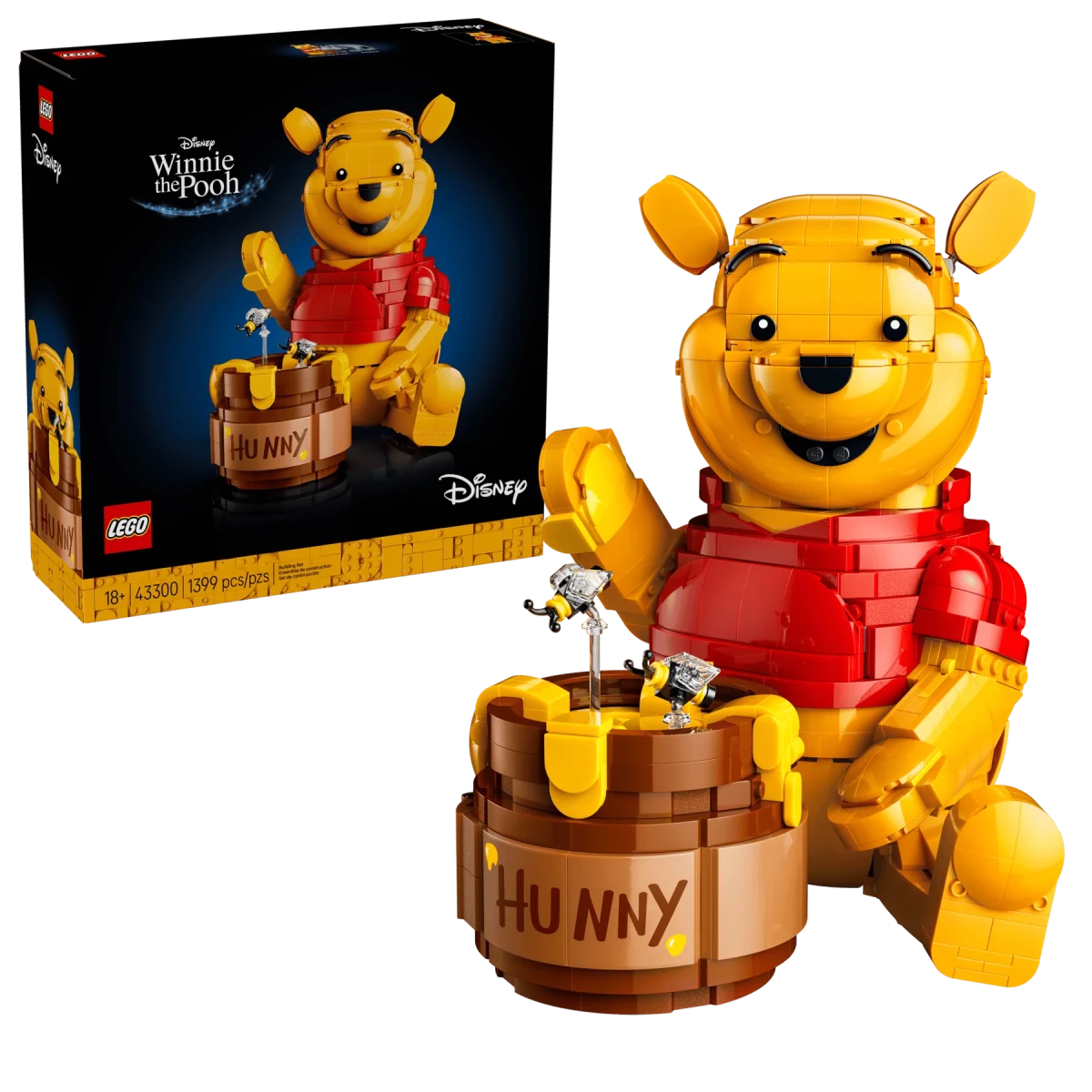 LEGO Winnie the Pooh boxed set with honey pot figure holding a honey dipper