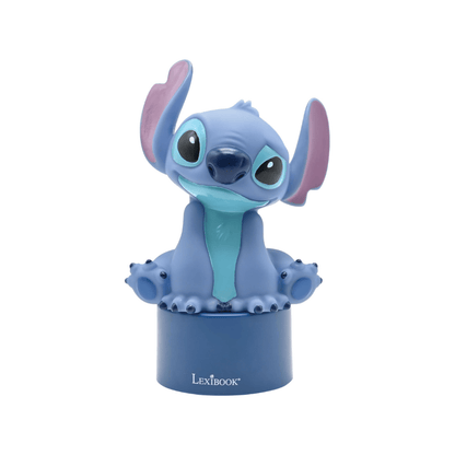 Stitch-Nachtlicht mit Lautsprecher: blaue Figur auf rundem Sockel