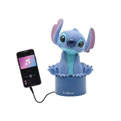 Stitch Night Light mit Lautsprecher, Smartphone per Kabel angeschlossen