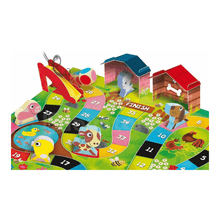 Baby Farm Montessori numbered track with finish house, animals, and piece paths