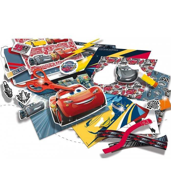Cars 3 Super Collage character card pieces with race cars and stickers