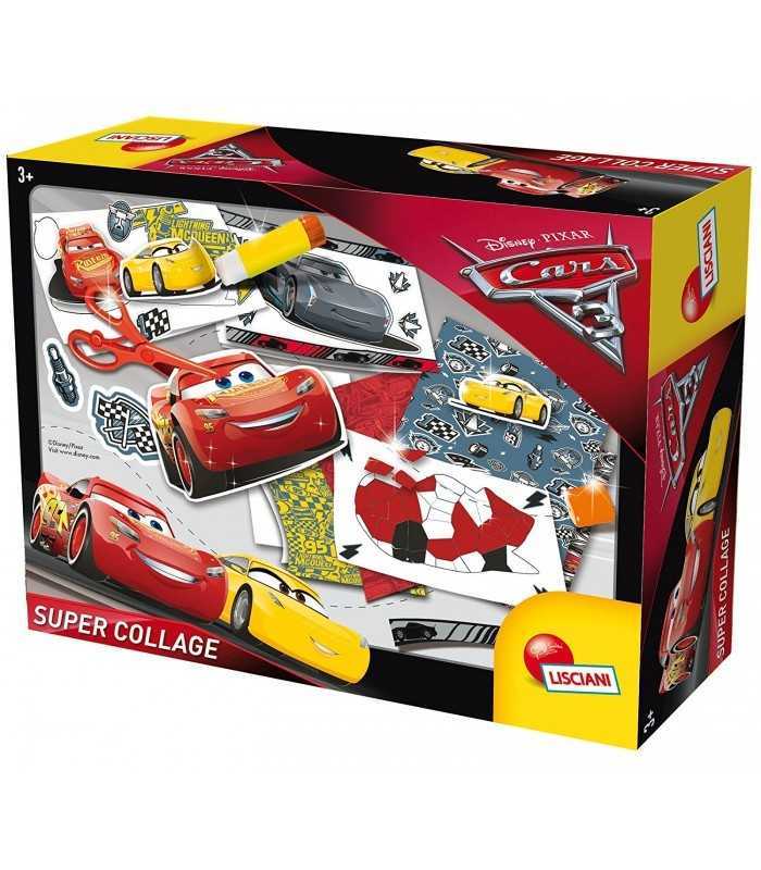Cars 3 Super Collage set box with colorful character car cards and play pieces