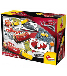 Cars 3 Super Collage set box with colorful character car cards and play pieces