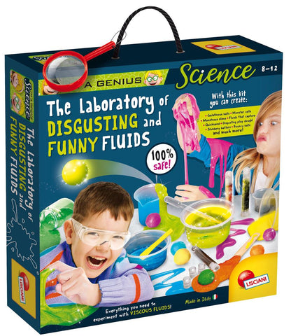Children's science experiment kit box for disgusting and funny fluids, 8-12, Lisciani
