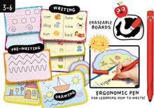 Montessori Pen learning writing boards and pre-writing cards, rainbow guide and red pen