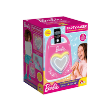 Barbie PartyMaker karaoke box with hi-tech speaker, microphone, multicolour lights