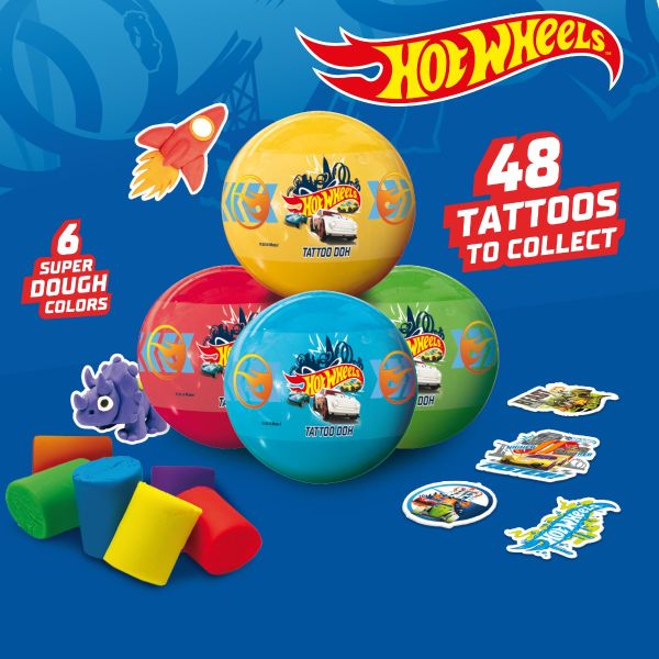 Hot Wheels Tattoo Doh collectible toy dough balls set