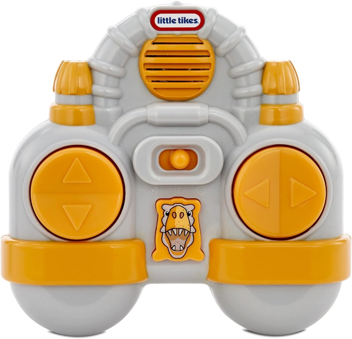 Gray and orange dinosaur remote controller with large direction buttons