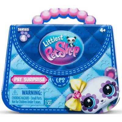 Kids pet surprise display box with Little PetShop branding and cartoon pet face
