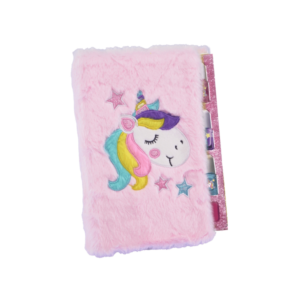 Corn make up book con copertina rosa morbida, unicorno e stelle
