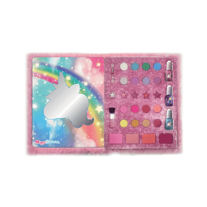 Corn make up book aperto: palette colori, rossetti e pennelli