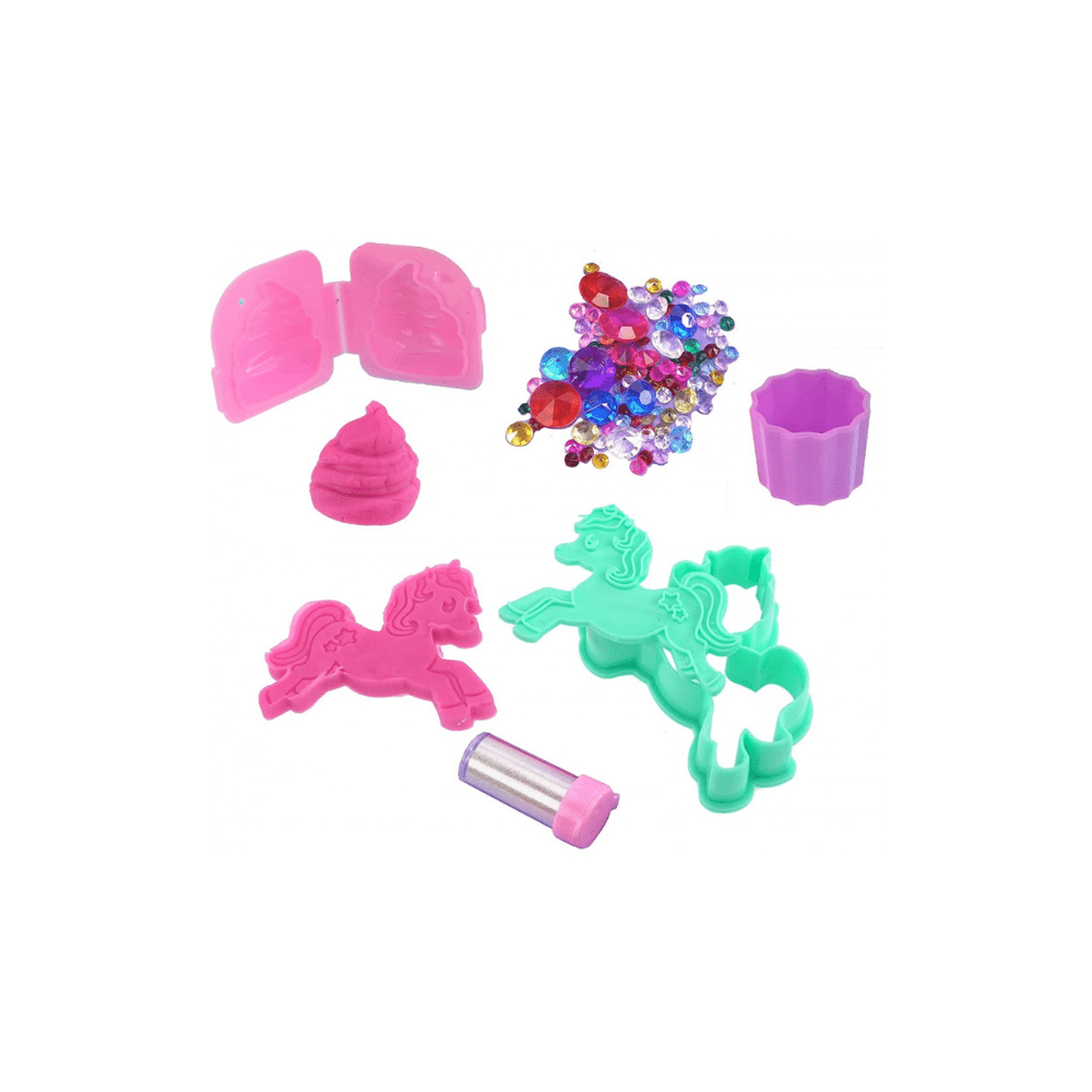 Stampi e accessori per pasta da modellare unicorno con glitter e forme a cavallo