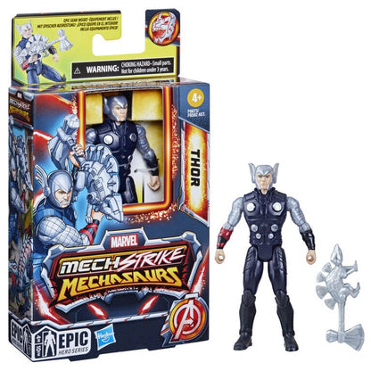 Mech Strike Mechasaurs Thor Actionfigur mit Zubehör, im Geschenk-Display.