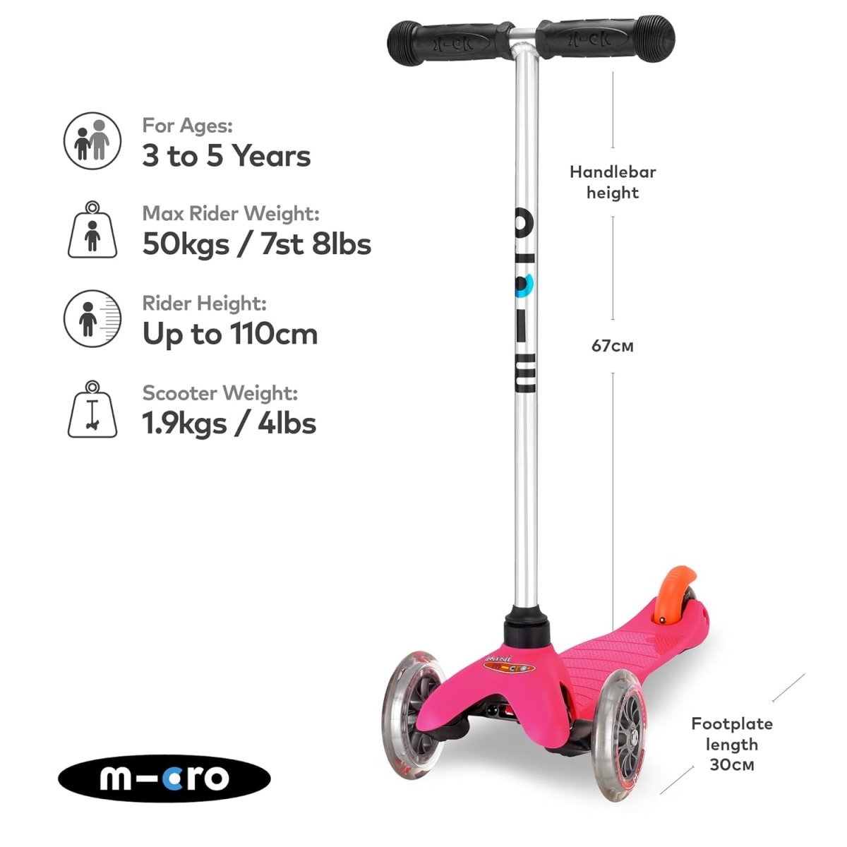 Scooters Childrens Scooter With T - Bar Handle - Micro - The Toy Store