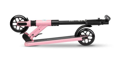 Sprite Suspension scooter in pink and black, side profile with dual wheels