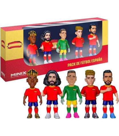 Football player figure set, 7cm, pack of 5, standing in team uniforms