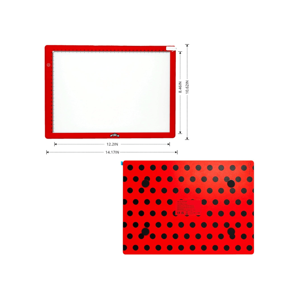Ladybug Portable Led A4 Light Pad Drawing Kit With Neoprene Case - Miraculous - The Toy Store