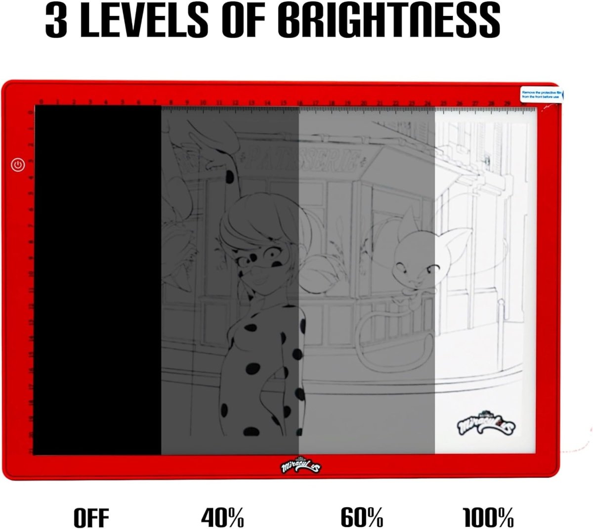 Ladybug Portable Led A4 Light Pad Drawing Kit With Neoprene Case - Miraculous - The Toy Store