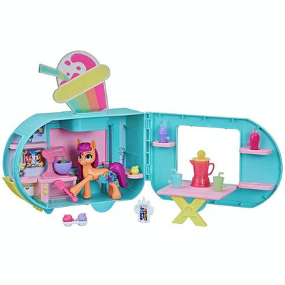 My Little Pony Sunny and her truck playset with open kitchenette and accessories