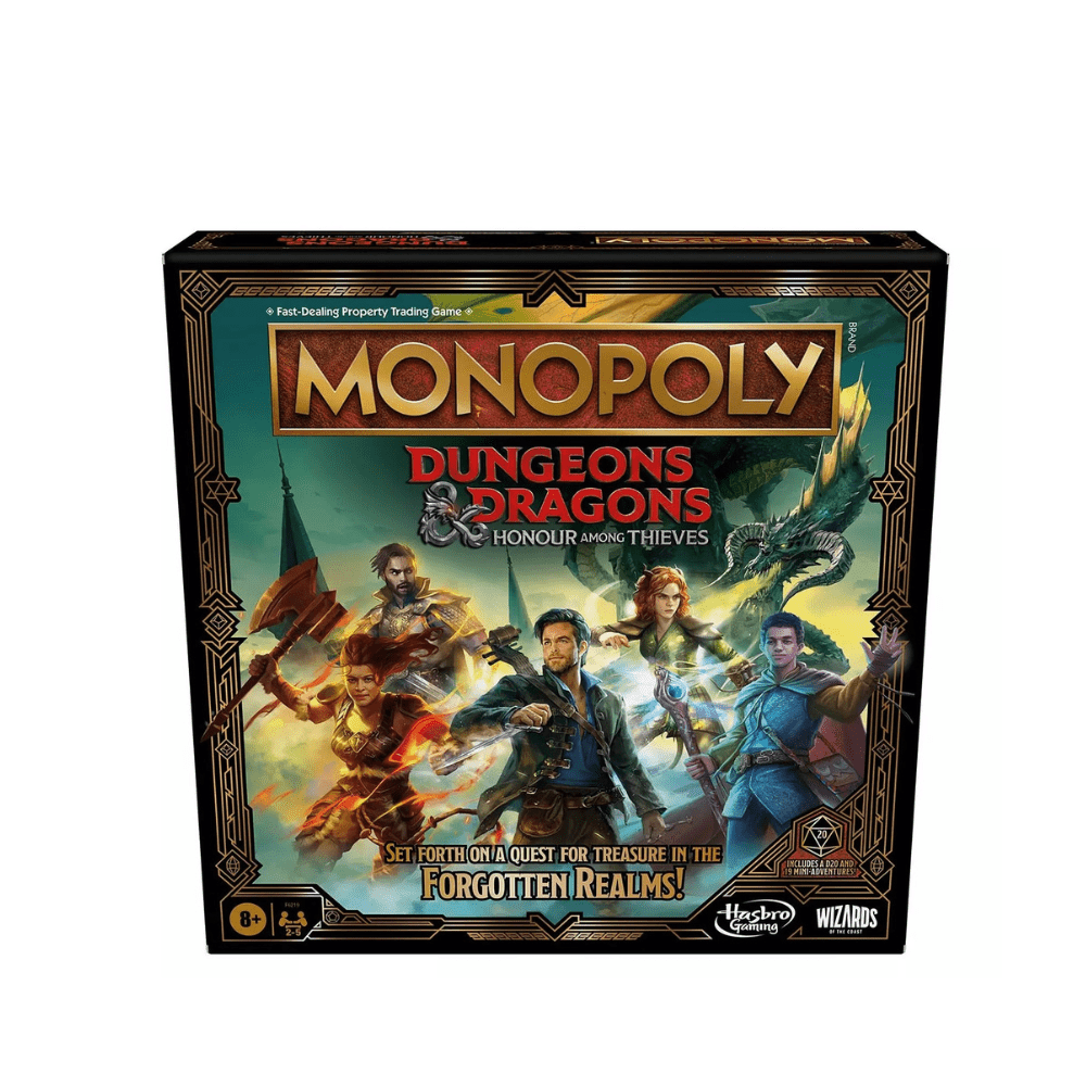Monopoly Dungeons & Dragons board game box with fantasy character cover art