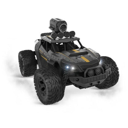 Explorer Off-Road Car mit Kamera, dunkler Offroad-Roboter mit großen Geländereifen