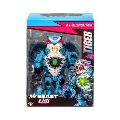 Lab Tiger 6.5-inch Collector Figur, blau-schwarz mit grünem Kern, in Verpackung