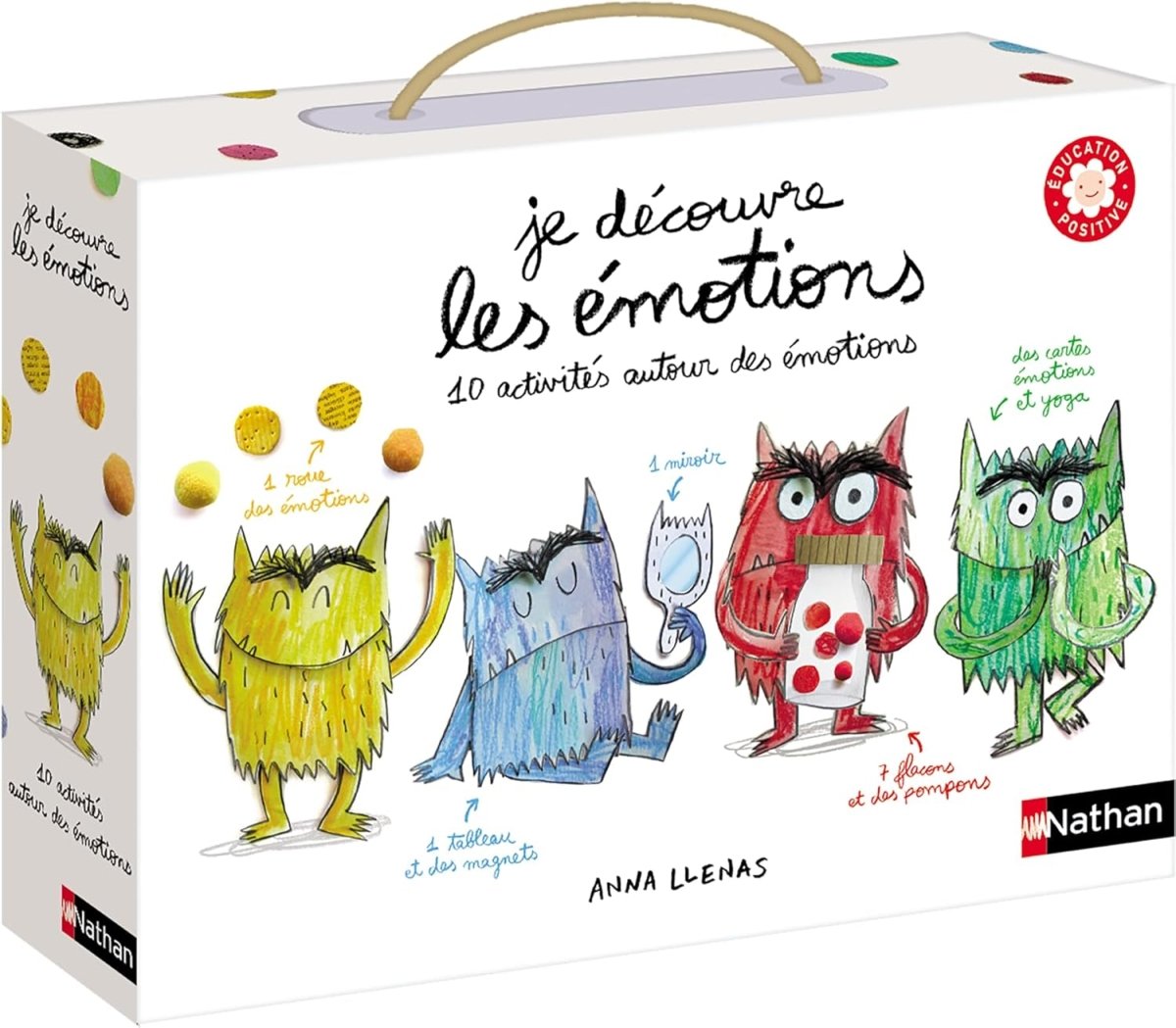 Je découvre les émotions : coffret Nathan avec boîtier blanc illustré et poignée