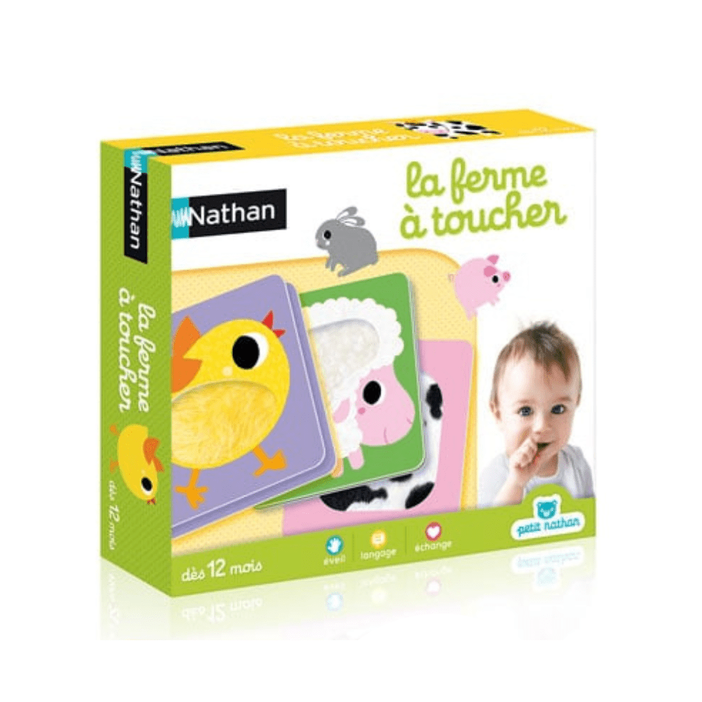 Farm touch-and-feel board book gift box with mouse and animal illustrations