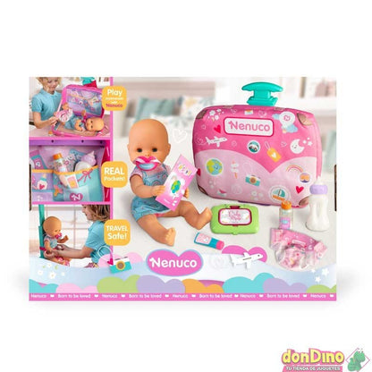 Travel with Me boxed set showing pink suitcase, baby doll, and small accessories