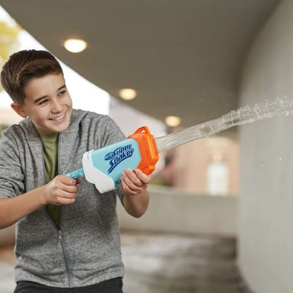 NERF Super Soaker Torrent water blaster spraying a stream of water