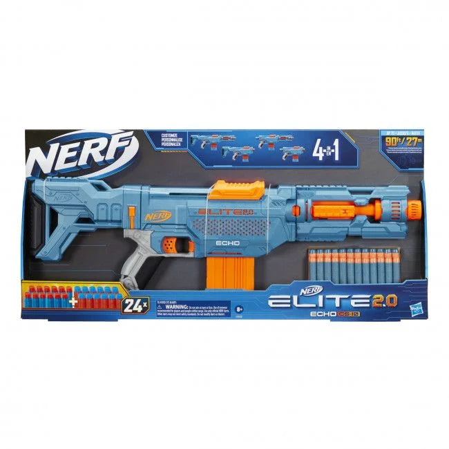 Nerf Elite 2.0 Echo CS-10 blaster in retail box with 4-in-1 and 24 darts