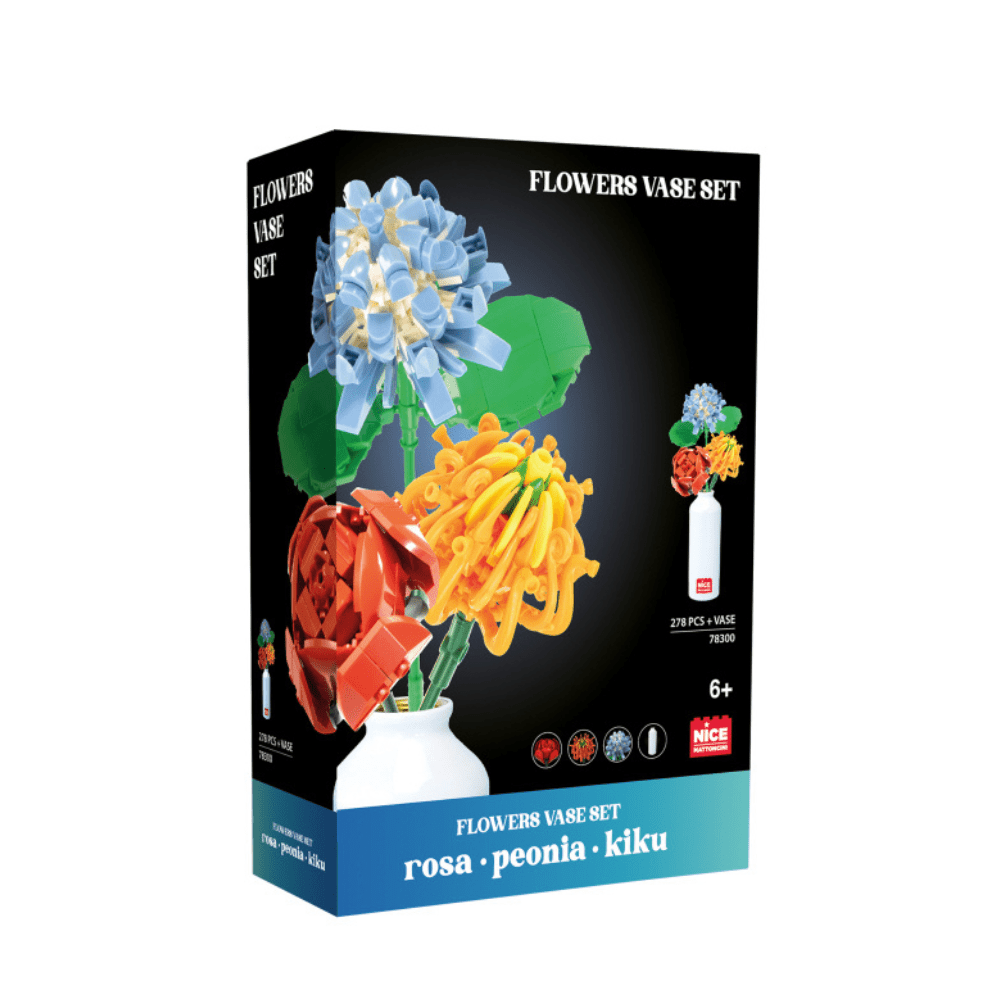 Set of 3 Flowers in Vase - Nice Group - The Toy Store