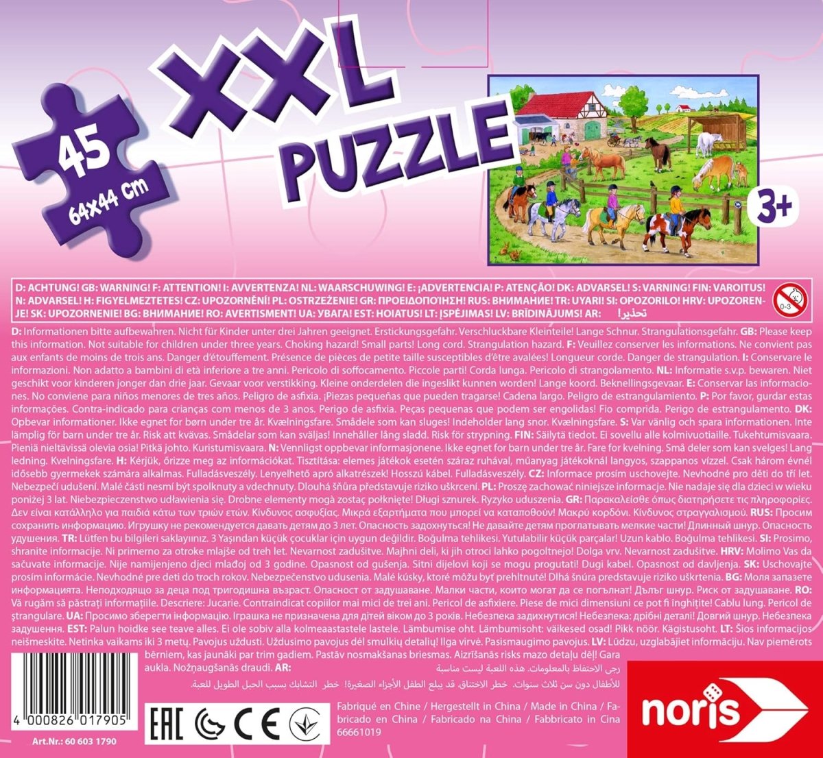 Xxl Giant Puzzle 45 PcsPony Farm - Noris - The Toy Store