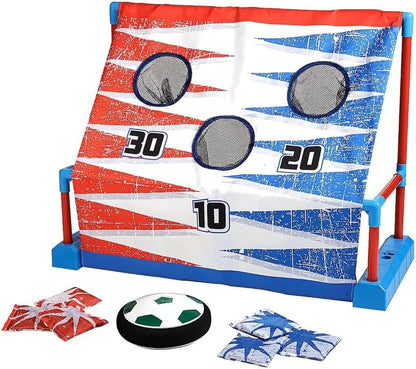 2-in-1 moving kicktoss goal game with red/blue target scoring circles and net frame
