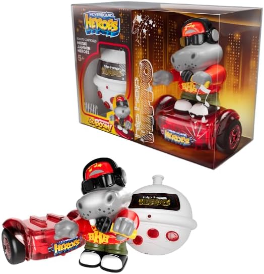 Hoverboard Heroes Hip Hop Hippo Figuren-Set in Box, weißes Robotertier mit Kopfhörern