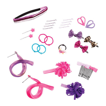 Clip-Haaraccessoires: Haarbänder, Schleifen, Haarnadeln und farbige Haargummis im Set