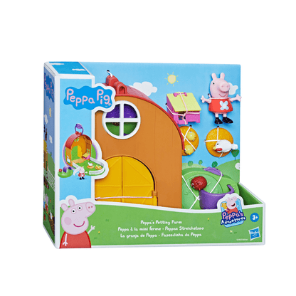 Peppa Pig petting zoo playset box with Peppa figure and farm animals