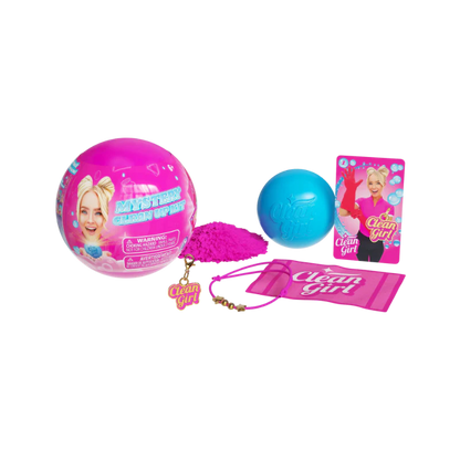 Clean Girl Mystery Clean-Up Kit: pink mystery ball, blue ball and accessory cards