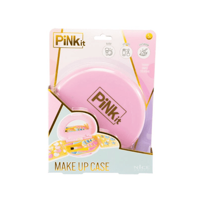 Pink mini Make Up case in blister pack with PiNKit logo and accessories