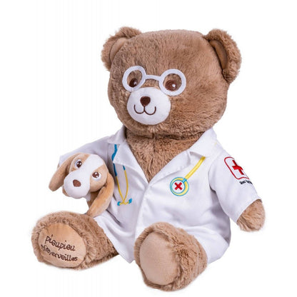 Veterinarian Bear Plush Doctor Gaston 40Cm - Piou Piou - The Toy Store