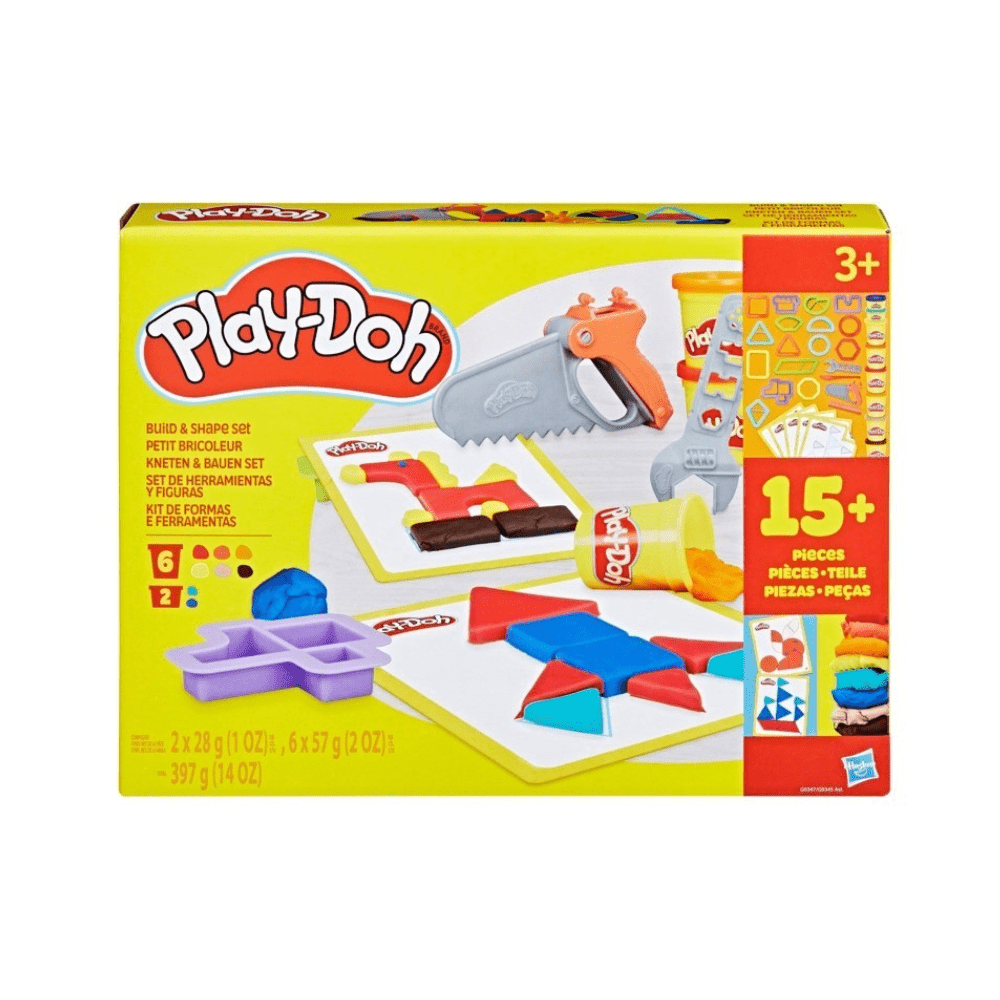 Play-Doh Build & Shape Set: 15+ pieces, shape molds, modeling tools