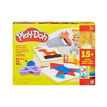 Play-Doh Build & Shape Set: 15+ pieces, shape molds, modeling tools