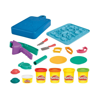 Play-Doh Little Chefs starter dough set tools, molds, and colorful dough tubs
